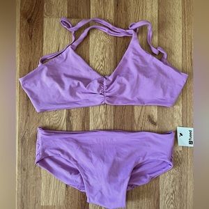 NWT/NWOT Fused Hawaii 2 Piece Bikinj ORCHID Kohanaiki top LARGE /Kona bottom MED